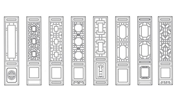安福喜迎门中式花格CAD设计图样式大全