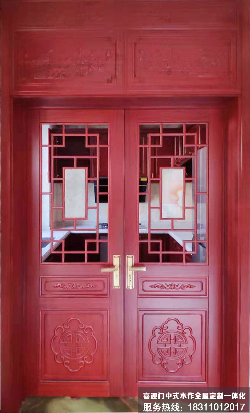 中式装修选红木门